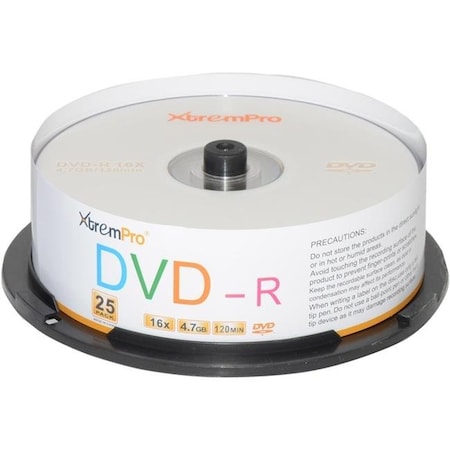 Xtrempro Xtrempro 11031 DVD-R 16X 4.7GB 120Min DVD Blank Discs in Spindle - Pack of 25 11031